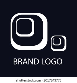 Square logo design template with rounded corners hidden overlapping abstract.