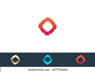 Square logo design Template vector icon illustration