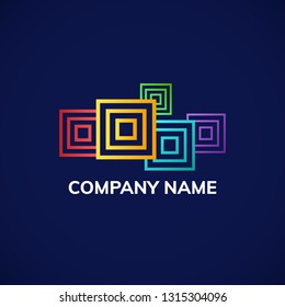 Square logo design. Vector illustration