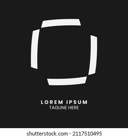 Square logo design. Square logo vector. White shape with a dark background. Best for identity and logotypes.