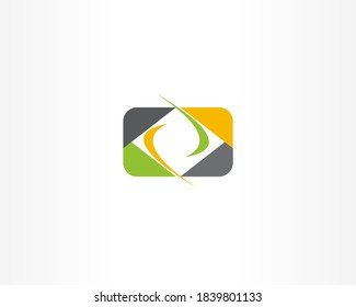 Square logo icon vector template. Color template icon design