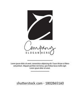 square logo with letter C combined in black