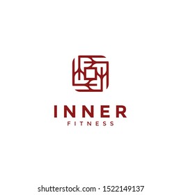 Square logo with letter fi design concept