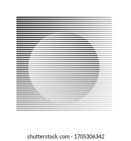 Square Logo with lines. Circle unusual icon Design .Background with Vector stripes .Geometric shape.
