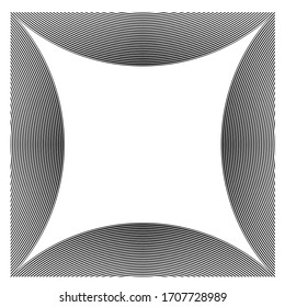 Quadratisches Logo mit Linien. Circle ungewöhnliche Symbol Design .Hintergrund mit Vektorillustration Streifen .Geometrische Form.