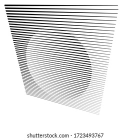 Square Logo with lines. Circle unusual icon Design .Background with Vector stripes .Geometric shape.