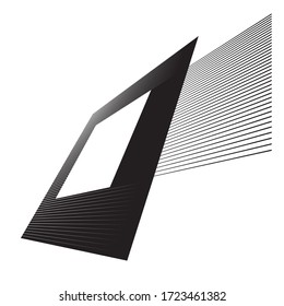 Quadratisches Logo mit Linien. ungewöhnliches Symbol Design .Hintergrund mit Vektorstreifen .Geometrische Form.