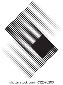 Square Logo with lines.unusual flat icon Design .Background with Vector stripes .Geometric shape.