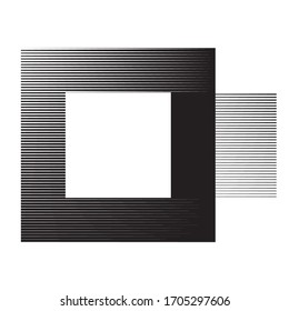 Square Logo with lines.unusual icon Design .Background with Vector stripes .Geometric shape.