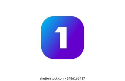 Square Logo Number Modern Blue Purple Icon