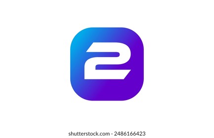 Número de logotipo cuadrado Icono azul púrpura moderno