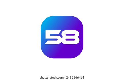 Número de logotipo cuadrado Icono azul púrpura moderno