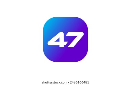 Número de logotipo cuadrado Icono azul púrpura moderno