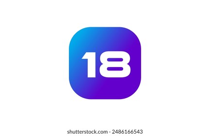 Square Logo Number Modern Blue Purple Icon