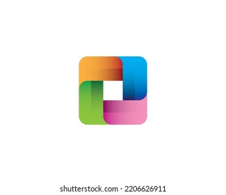Square logo with orange, blue, pink and green gradient color combination, which is good for your business.