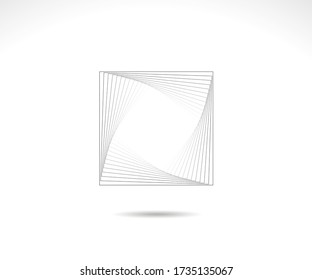 Square logo. Stroke square frame. icon, sign, symbol, Flat design, button, web, picture frame. vector - illustration eps 10.