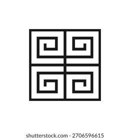 Plantilla cuadrada del logotipo. Línea espiral simple icono. Logotipos de empresas y negocios