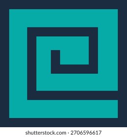 Plantilla cuadrada del logotipo. Línea espiral simple icono. Logotipos de empresas y negocios