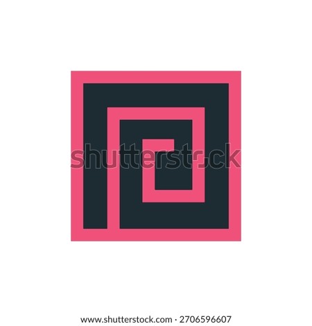 Square logo template. Line spiral simple icon. Company and business logos