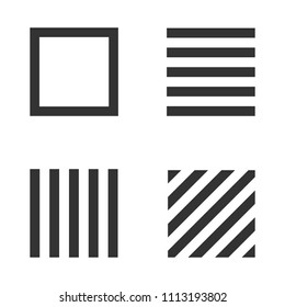 Square logo templates. Memphis style. White background. Stock vector.