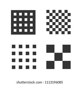 Square logo templates. Memphis style. White background. Stock vector.