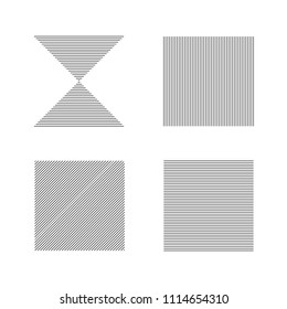 Square logo templates. Memphis style. Black background. Stock vector.