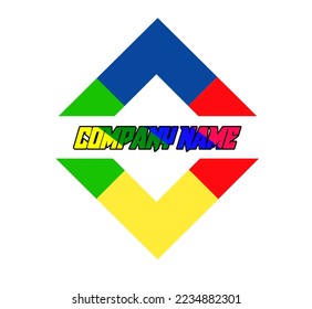 Square logo vector in colorful style. Perfect for your business emblem.