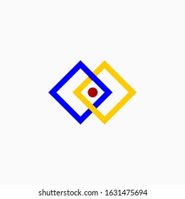 Square logos join each other