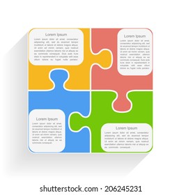 Square made of puzzle pieces with place for text, vector eps10 illustration
