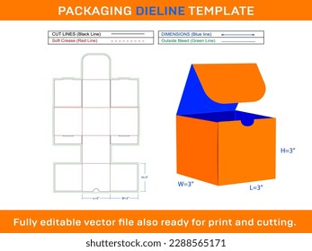 Square Mailer Box Dieline Template