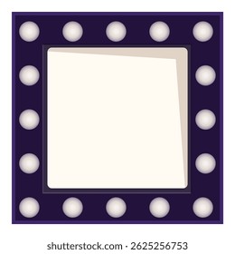 Vierkante make-up spiegel frame met gloeilampen is perfect voor schoonheid en make-up professionals