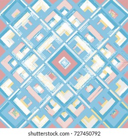 Square, mandala, hand drawn vector pattern. Geometric romb print in vector pattern. Hand drawn fashion stylish pattern.