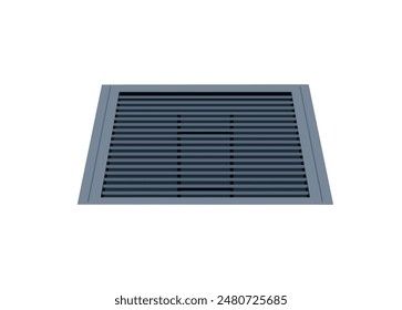 Square manhole. Simple flat illustration in perspective view.
