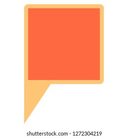 Square map pin sign location icon. Web internet cartography button created in flat style. The design graphic element is saved as a vector illustration in the EPS file format.