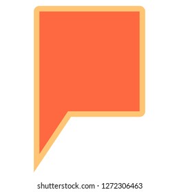 Square map pin sign location icon. Web internet cartography button created in flat style. The design graphic element is saved as a vector illustration in the EPS file format.