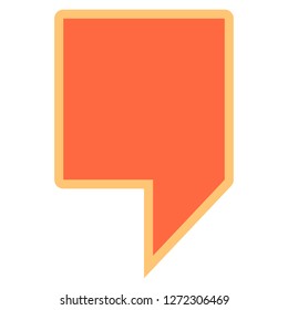 Square map pin sign location icon. Web internet cartography button created in flat style. The design graphic element is saved as a vector illustration in the EPS file format.