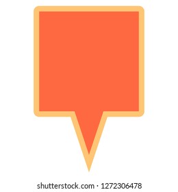 Square map pin sign location icon. Web internet cartography button created in flat style. The design graphic element is saved as a vector illustration in the EPS file format.