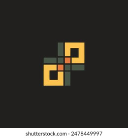 square math symmetrical professional logo vector illustration template design