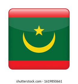 square Mauritania flag. Simple vector. National flag of Mauritania 