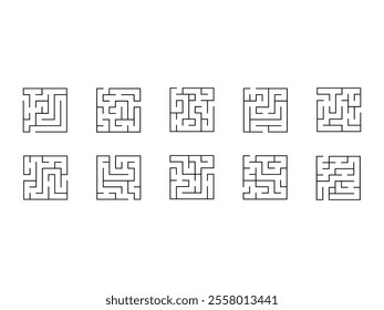 Square Maze Design Element Set