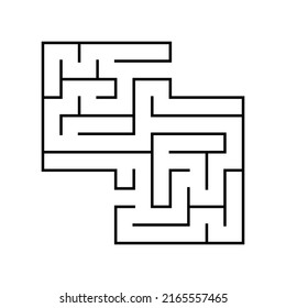 Square maze. Game for kids. Funny labyrinth. Education developing worksheet. Activity page. Puzzle for children. Riddle for preschool. Logical conundrum. Vector illustration.