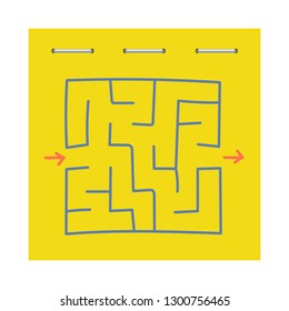 Square maze. Game for kids. Puzzle for children. Labyrinth conundrum. Flat vector illustration isolated on white background