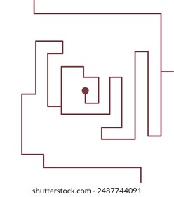 Square Maze Game Labyrinth Puzzle Vector Illustration