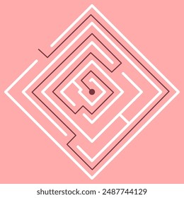 Square Maze Game Labyrinth Puzzle Vector Illustration