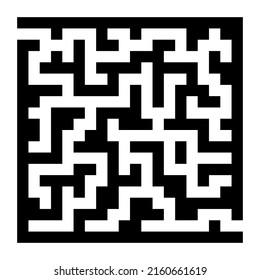 Square maze isolated on white background. Find right way in logic game labyrinth. Vector illustration