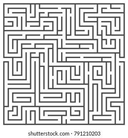 Square maze isolated on white background. Medium complexity
