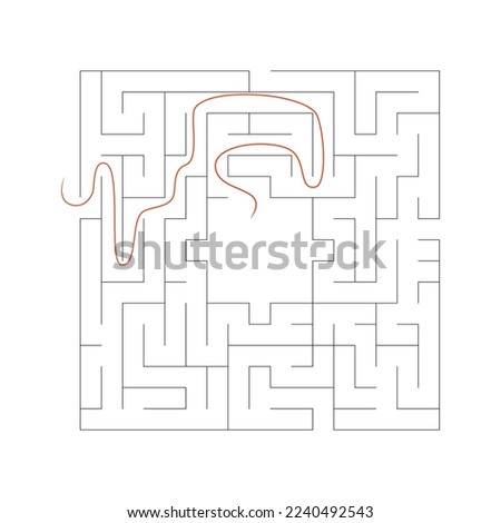 Square maze for kids. Simple puzzle: 