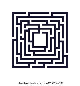 Square maze, labyrinth icon. Business concept. Vector illustration. 