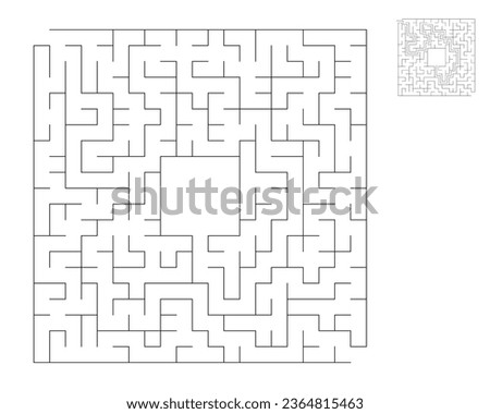 Square maze,  logic game with labyrinths.  maze game. A maze with answers
