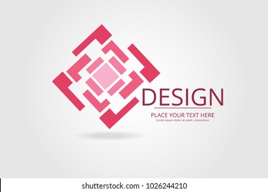 Square Maze Logo Design. Symbol, Vector